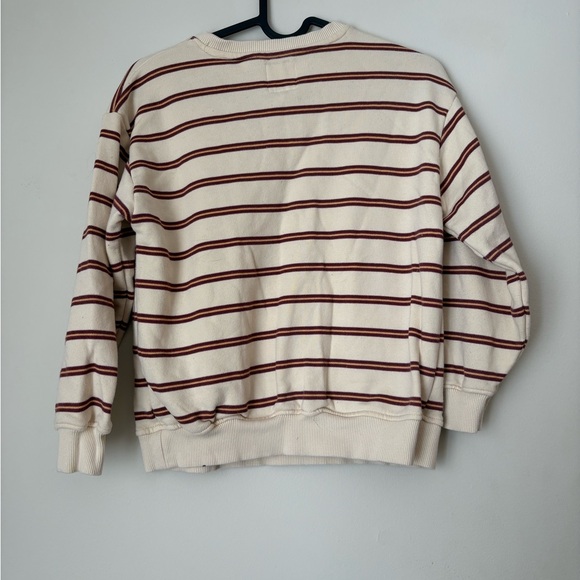 Zara boys Cream and Red Striped Crewneck Sweater 8-9 go wander - Picture 2 of 4